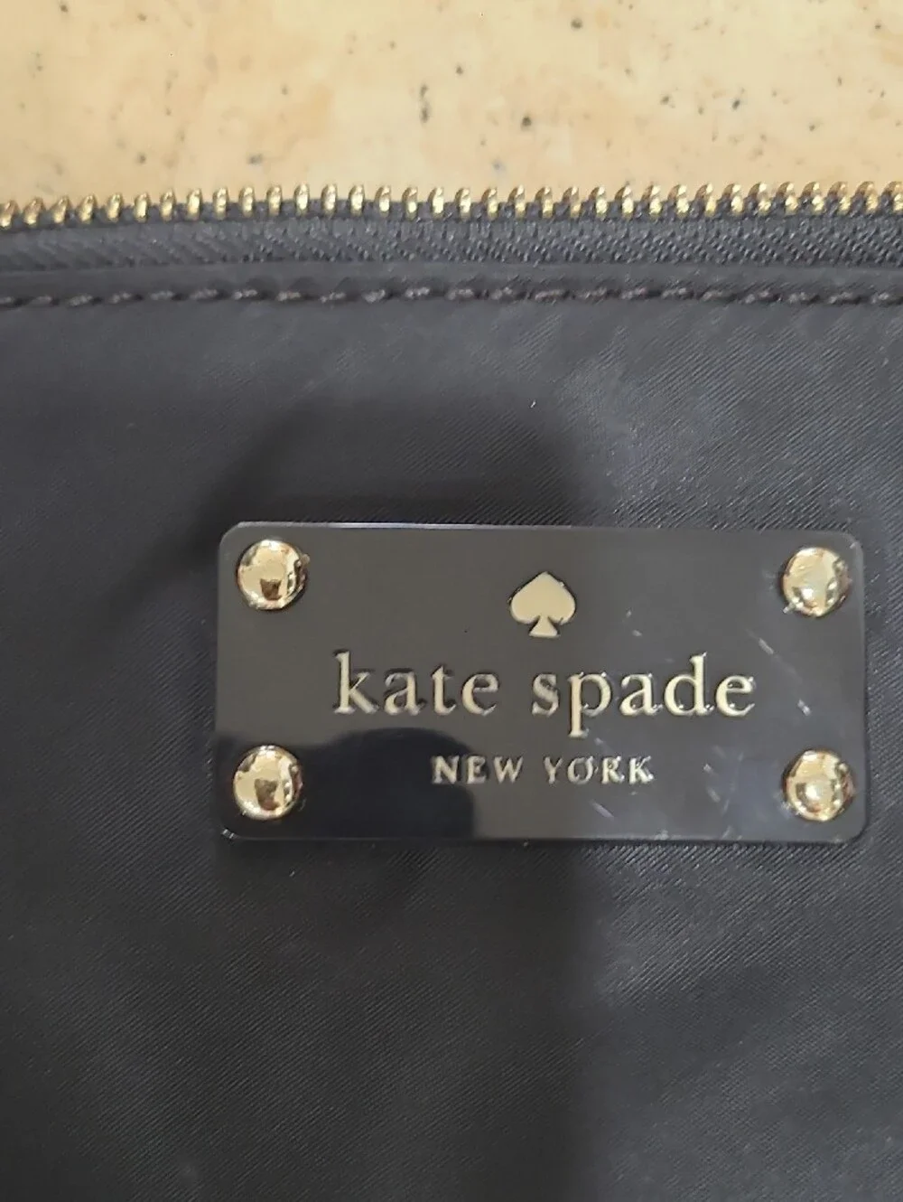 kate spade Black Nylon Laptop Briefcase with Gold Hardware